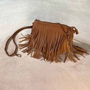 Tan Fringe Crossbody Bag